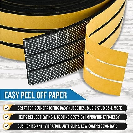 Custom Rubber tape High Density Foam Weather Stripping Door Seal Strip Insulation Tape Roll for Insulating Door Frame, Window