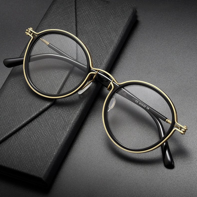 New Fashion Metal Eyeglass Optical Blue Light Blocking Computer Glasses Titanium Eyeglasses Frames Luxury Optical Glasses