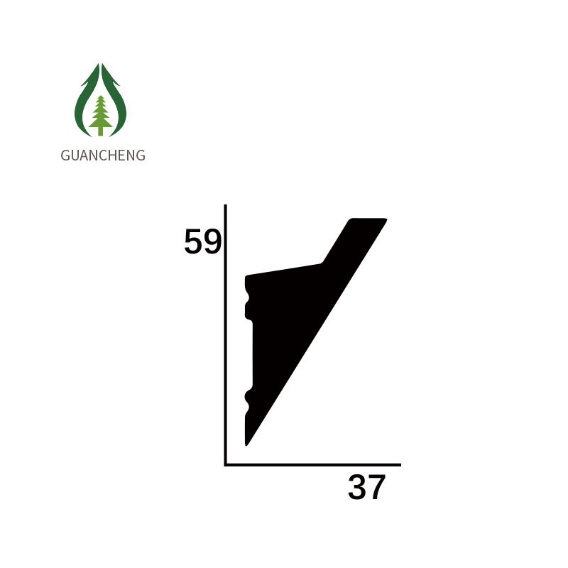 Guancheng 59*37mm White Color Floor Accessories Baseboard Laminate Crown Moulding