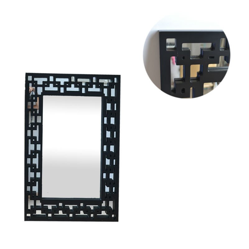 Rectangle Antique Hollow Out Framed Wall Mirror from China Factory Mirrors with Decorative Wooden Doors Furniture Cover Coastal