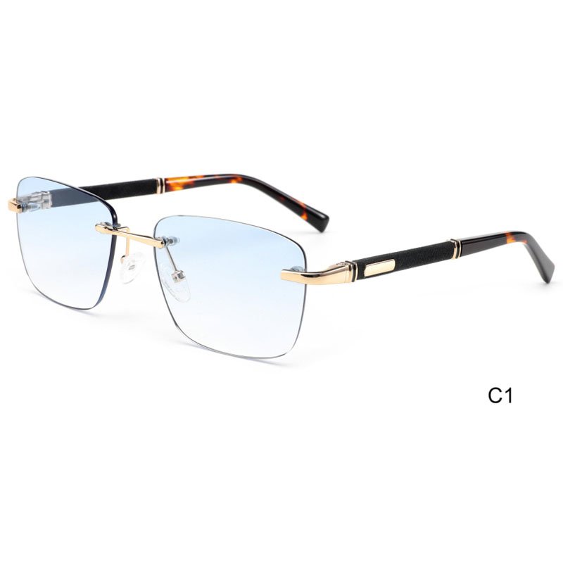 unique design sunglasses sunglasses fashion metal hinged large frame rimless sunglasses