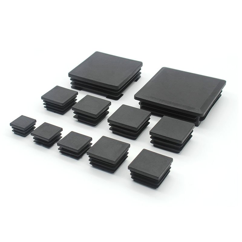 Heavy Duty Black Tube End Plug Anti Slip Furniture Leg End Caps 1inch Square Tube Unistrut End Caps For Frame Hole Tube Plugs