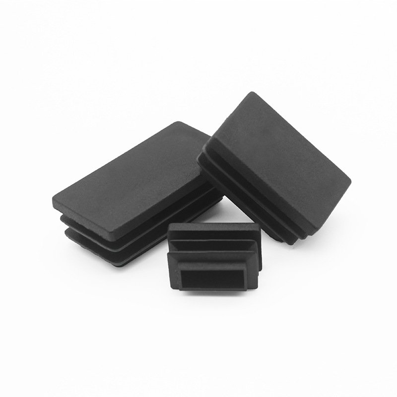 Heavy Duty Black Tube End Plug Anti Slip Furniture Leg End Caps 1inch Square Tube Unistrut End Caps For Frame Hole Tube Plugs