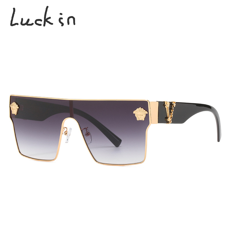sunglasses 2024 luxury frame brand flat top square one-piece metal frame polarized sun glasses shades sunglasses for woman man