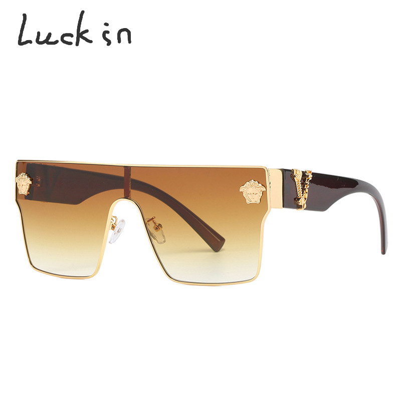 sunglasses 2024 luxury frame brand flat top square one-piece metal frame polarized sun glasses shades sunglasses for woman man