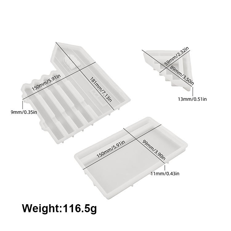 YS Cement House Fence Silicone Molds Flower Garden Pot Gypsum Candle Cup Mirror Mold Desktop Ornaments Storage Jar Resin Mould