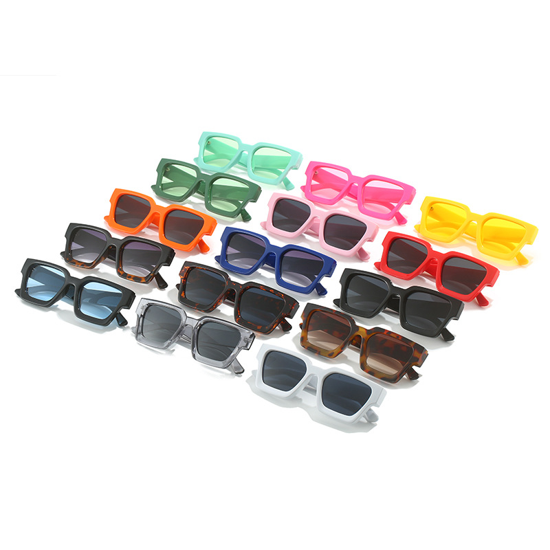 sunglasses 2024 men trendy high quality luxury colorful square thick frame sunglasses for women thickness shades gafas de sol