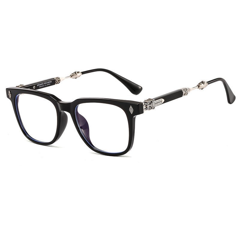2024New square frame eyeglasses frame star net red the same retro plate punk style can be equipped with myopia