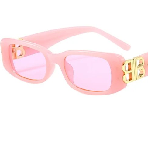 Retro small rectangle shades Brand Designer B Luxury Sunglasses Square Champagne Sunglasses Ladies Personality B Letter Glasses
