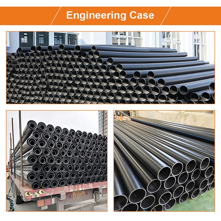 Factory wholesale 100m 200m and 300m 400mm hdpe roll steel frame black pipe blue stripe for water supply price list