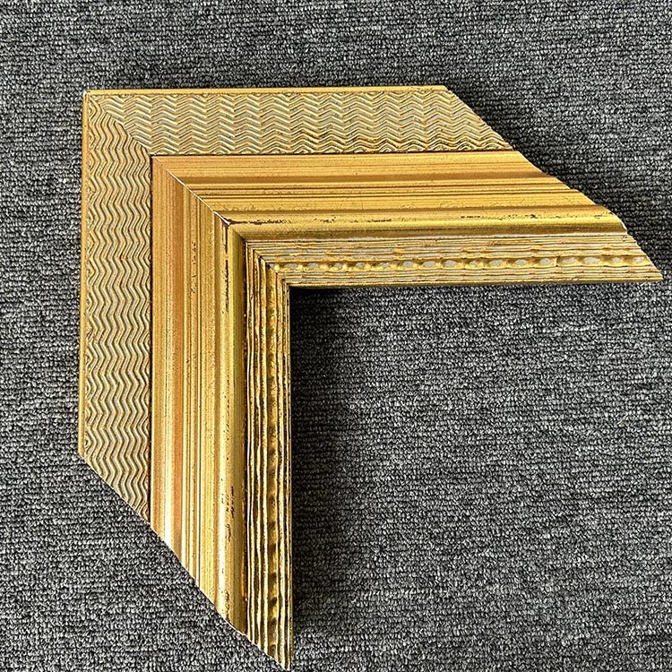 Factory Wholesale Ornate Photo Frame Natural Wood Rustic Wood Frame for Wall Mounting Picture & Real Glass, Color: Bronze gold