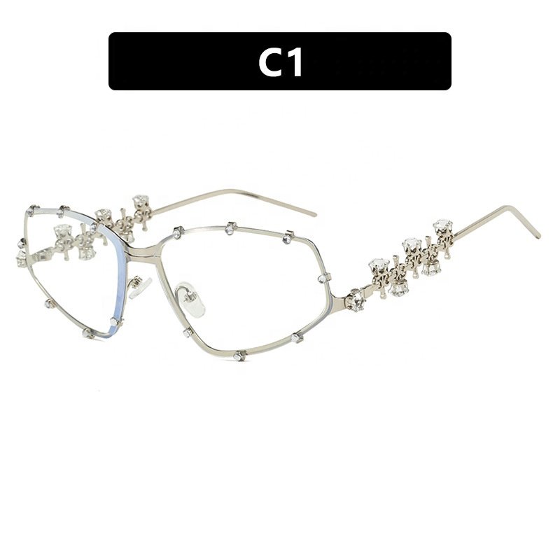 2523 High Quality Luxury Brand Women Rhinestone Cat Eye Sunglasses Eyeglasses Frames 2025