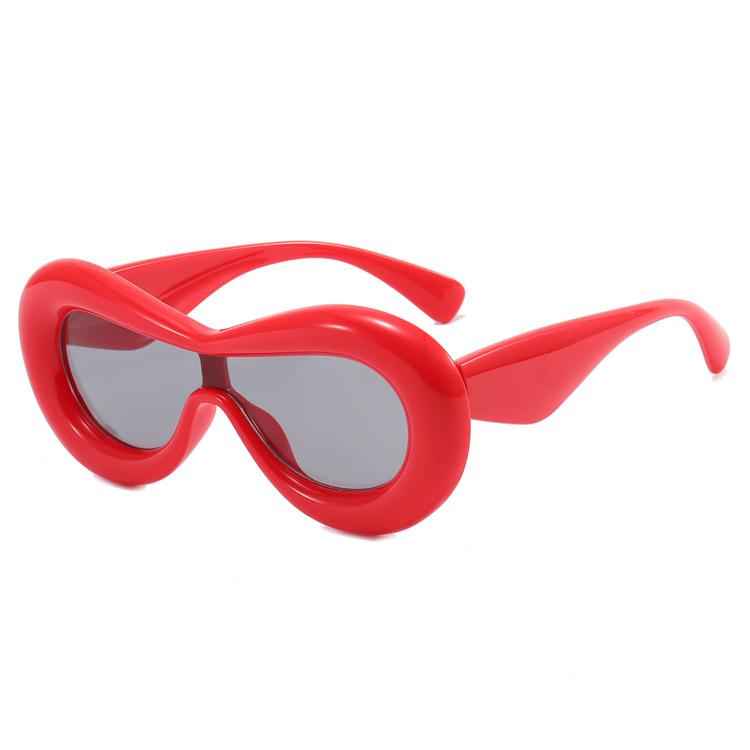 Sunglasses Super hot Cat Eye Hip Hop Women Men Fashionable High Quality Chunky Trendy Eye wear Blue Frame Glass Featuring Lens
