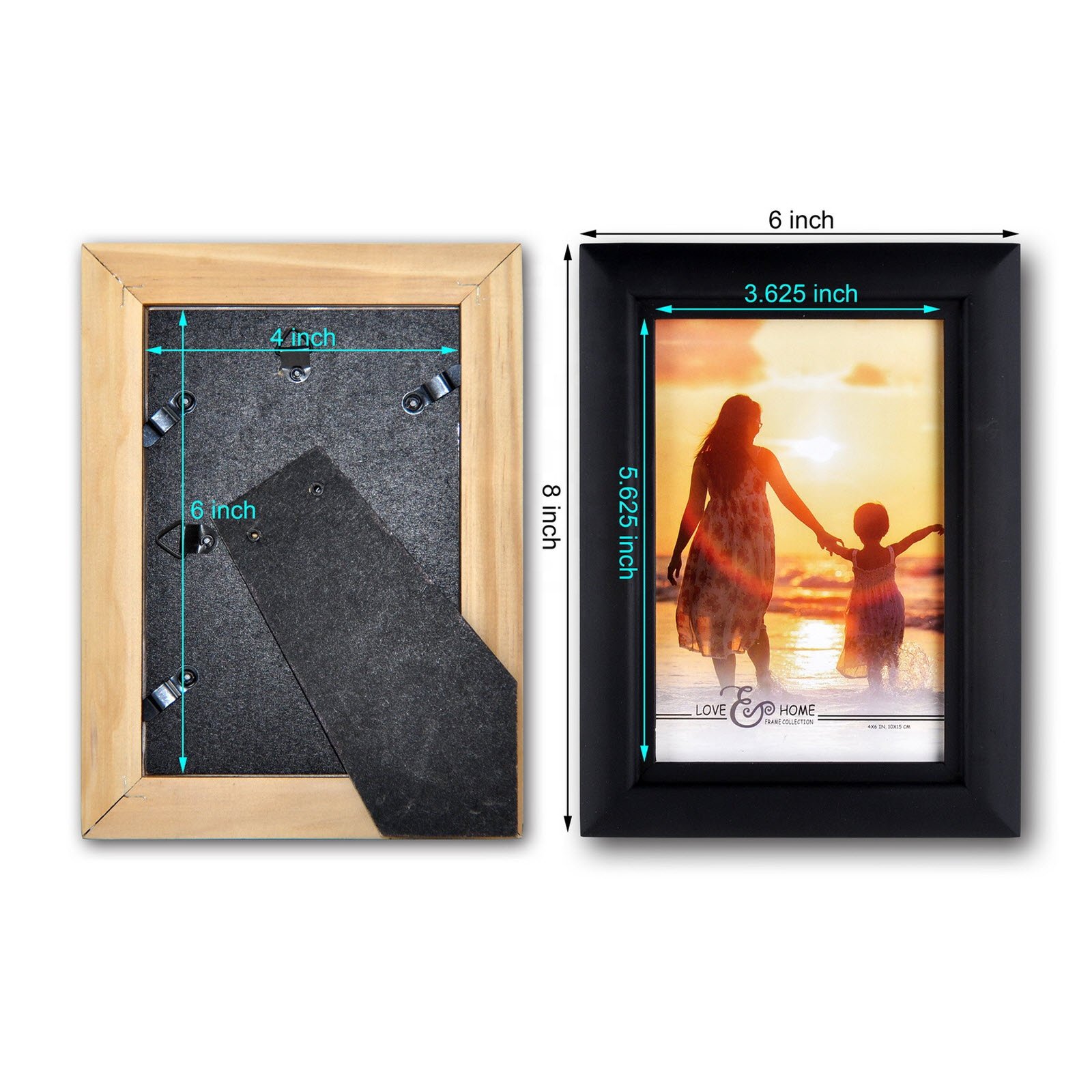 4x6 Inches Display Curve Wide Moulding Wood Grain Wall Mounted Wood Picture Frame Tabletop Solid WoodenPhoto Frame