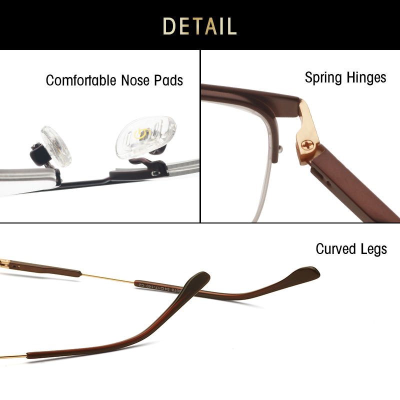 Hot Sell Fashion Wholesale Eyewear Metal Half Rimless Frame Eyeglasses Frames Optical Frames For Men Women