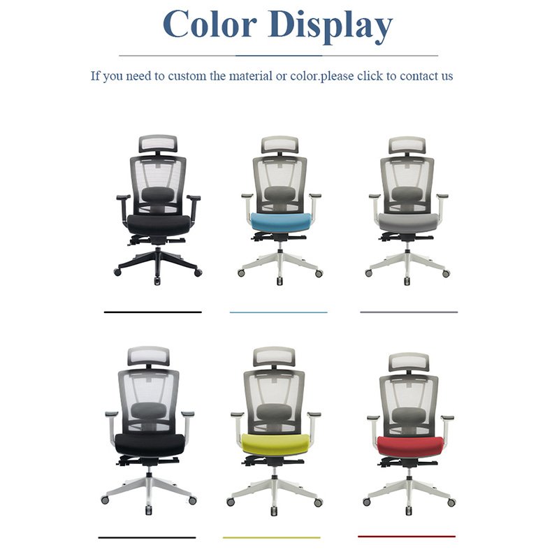 Bifma Sillas De Oficina White Frame 4D Armrest Computer High Back Executive Mesh Ergonomic Office Chairs