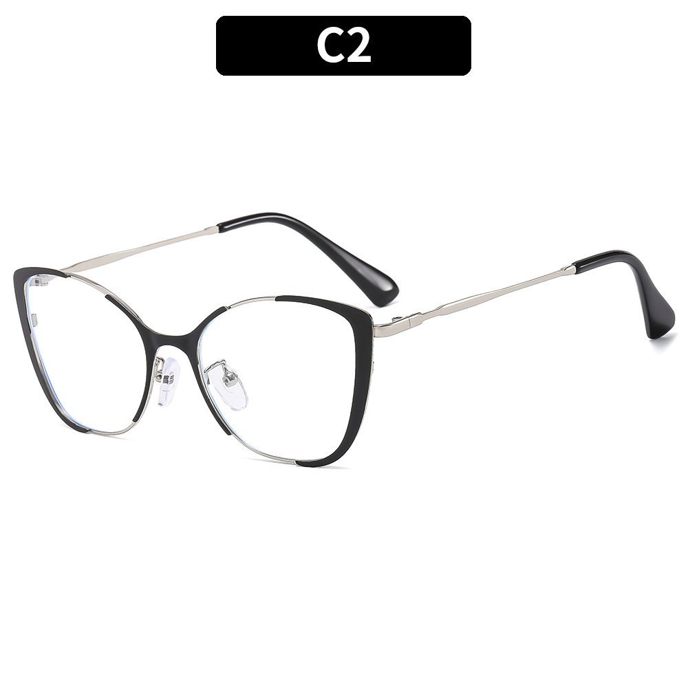 healthy metal gold private label optical frame business style anti blue light glasses for women