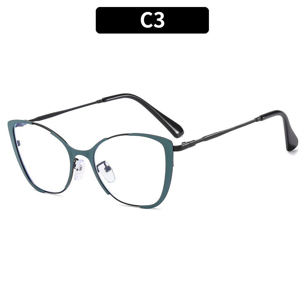 healthy metal gold private label optical frame business style anti blue light glasses for women