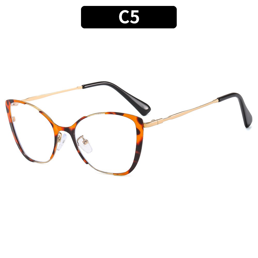 healthy metal gold private label optical frame business style anti blue light glasses for women