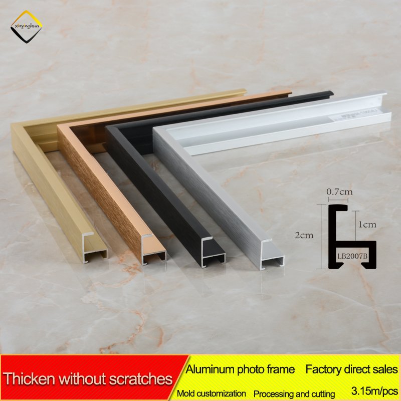 LB2007B House Decor Customized Aluminum Profile Strip Metal Photo Poster Frames Aluminium Picture Frame Moulding
