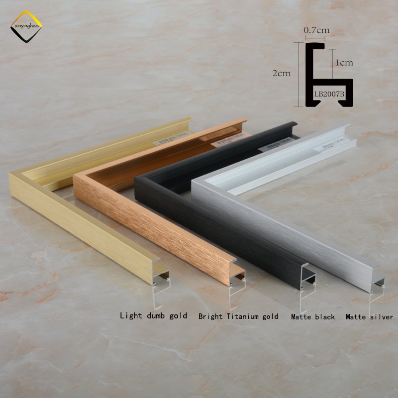 LB2007B House Decor Customized Aluminum Profile Strip Metal Photo Poster Frames Aluminium Picture Frame Moulding