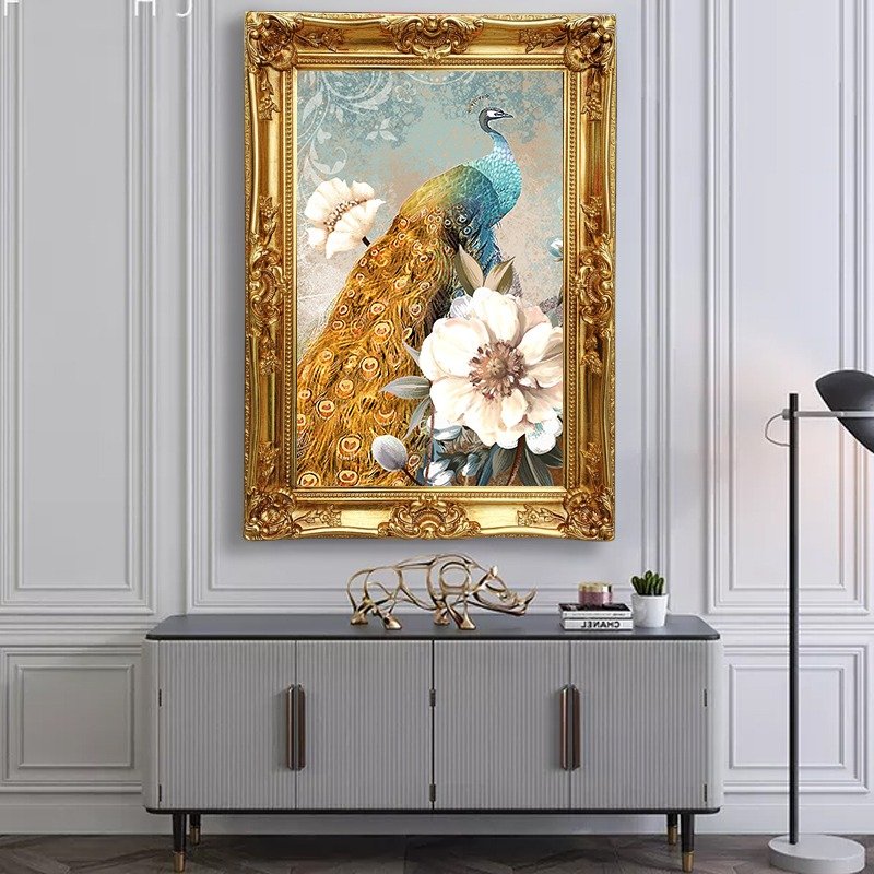 Ornate Custom Size Color Wood Photo Frame Direct Manufacturer UV Printing Oil Painting Mold Decorative Wall Mirror