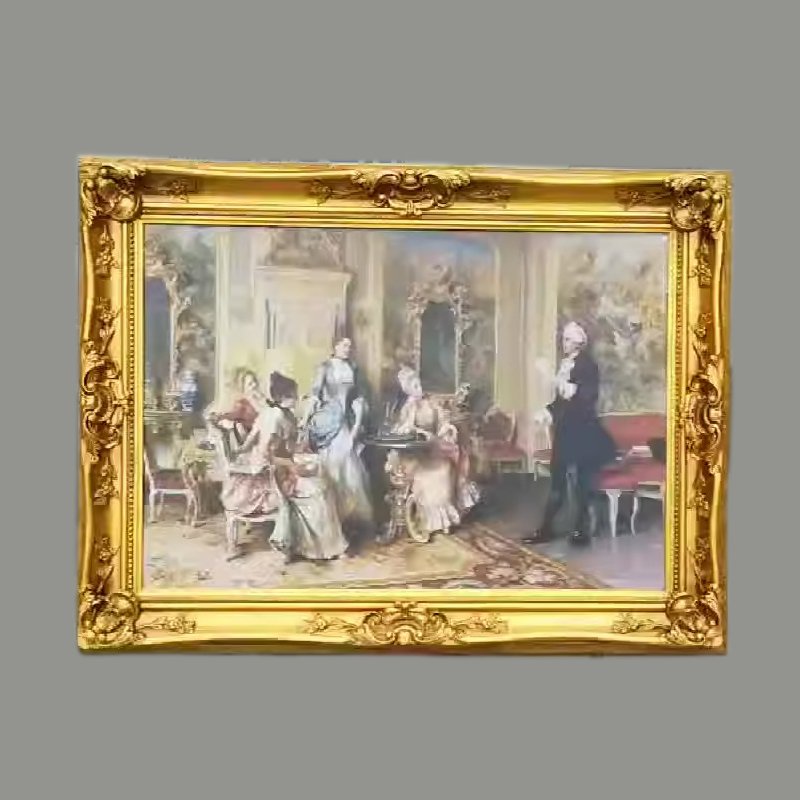 Ornate Custom Size Color Wood Photo Frame Direct Manufacturer UV Printing Oil Painting Mold Decorative Wall Mirror