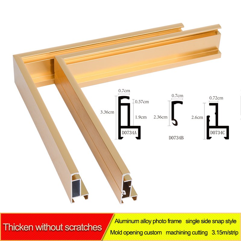 Custom Black Titanium Gold Unilateral Opening Advertising Aluminium Snap Frame Poster Metal Frame Aluminum Clip Frames Moulding