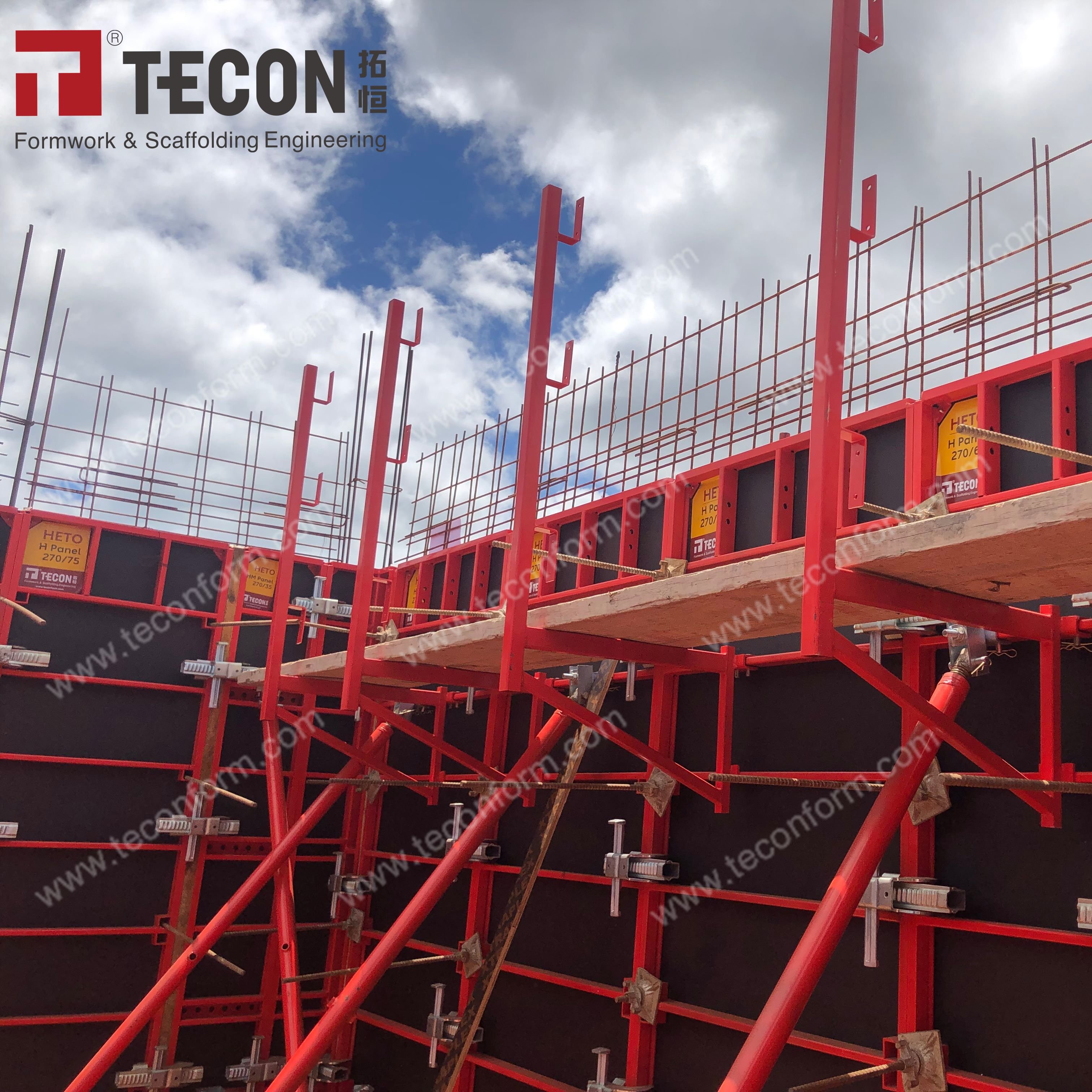 TECON Q355 Steel Structure Frame Concrete Formwork For Column And Wall
