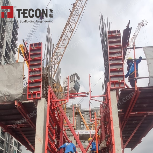 TECON Q355 Steel Structure Frame Concrete Formwork For Column And Wall