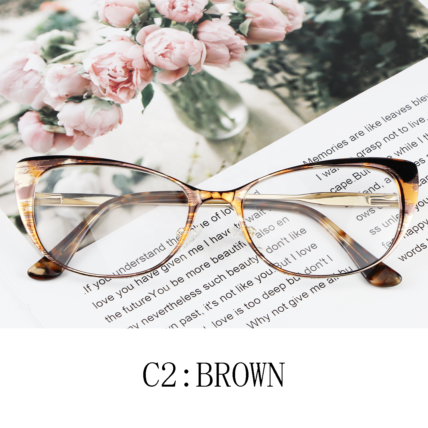 Wholesale Flower Package Neutral Clear Lens Optical Glasses Rectangular Frame with Progressive Visual Effects Rainbow Mirror