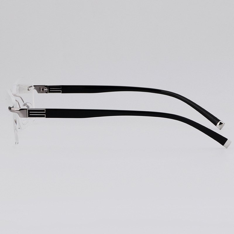 8005 fashion quality luxury acetate computer eyeglass vintage luxury tr90 Men's metal eyeglasses rimless optical frames men