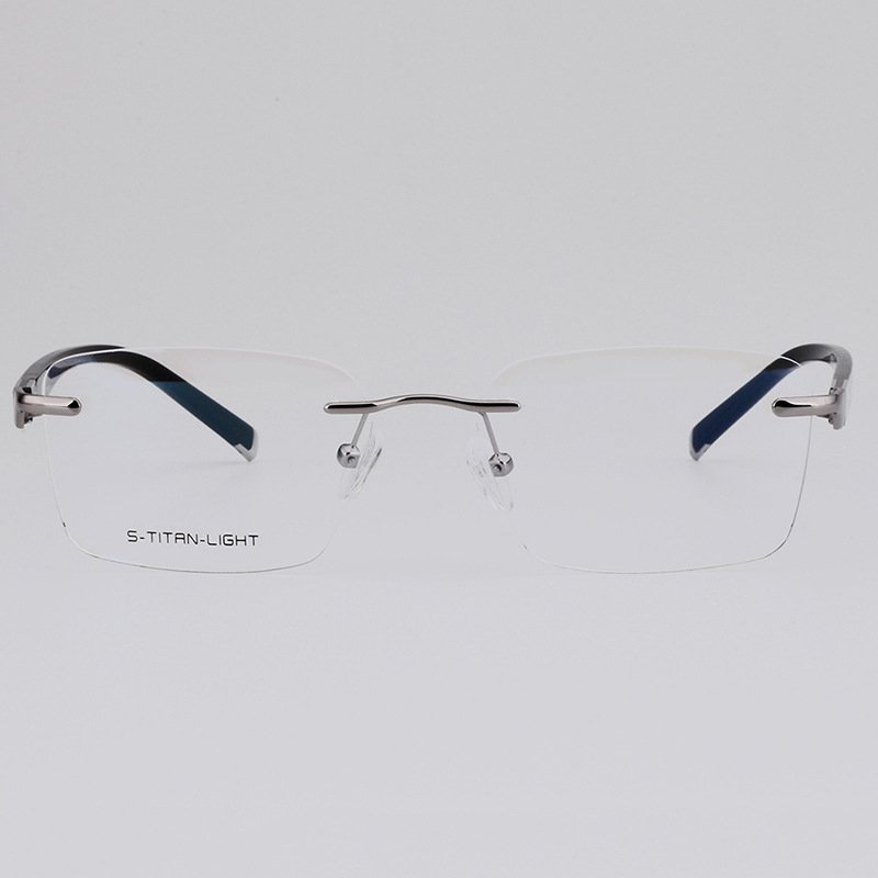 8005 fashion quality luxury acetate computer eyeglass vintage luxury tr90 Men's metal eyeglasses rimless optical frames men