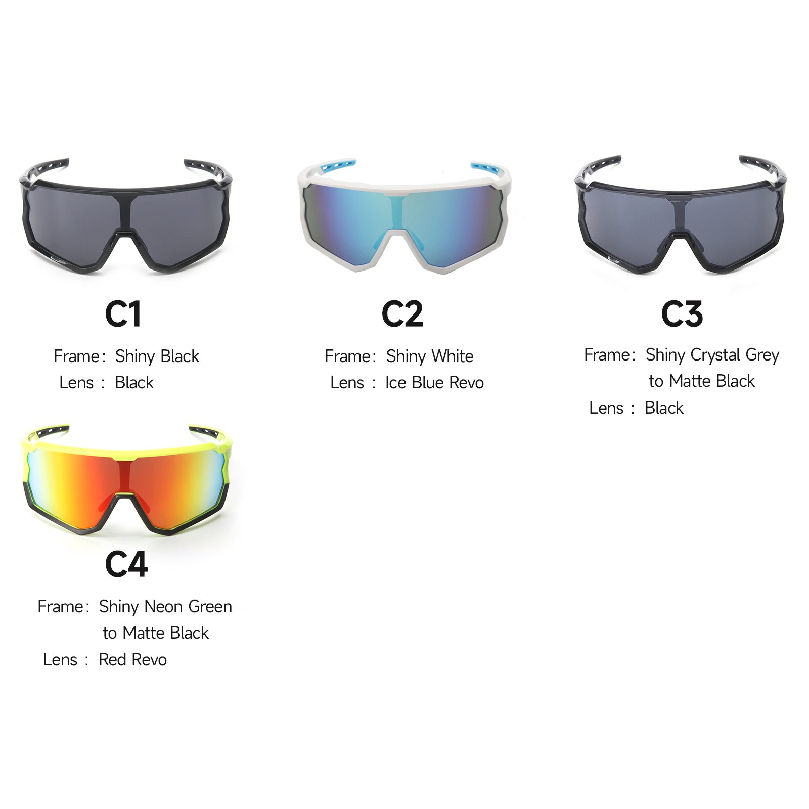 2024 OEM Oversized TR90 Frame Outdoor Sport Cycling Sunglasses Men Mountain Bike Running Glasses