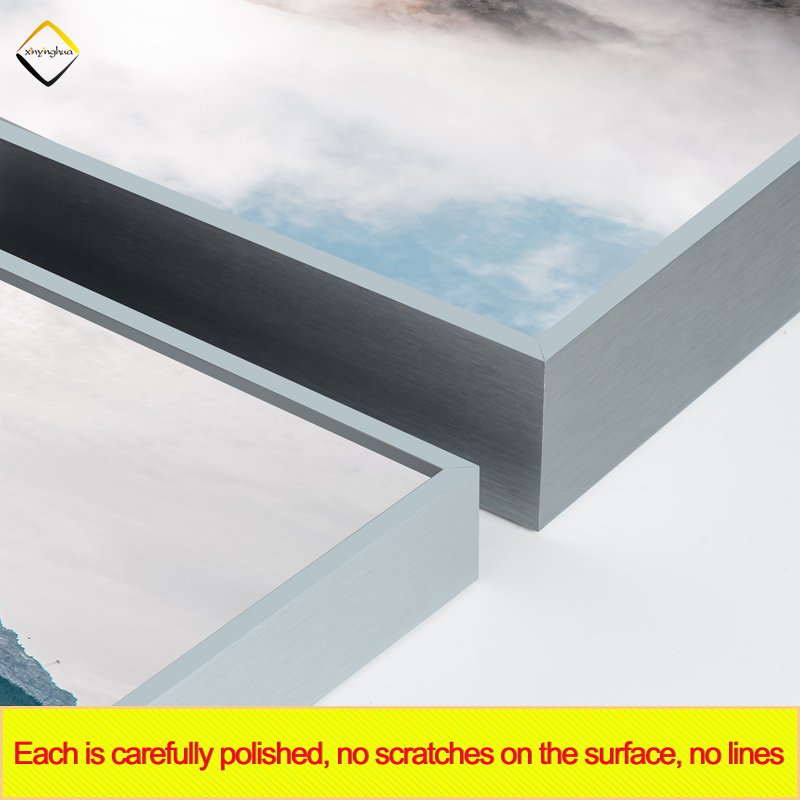 Factory Newest Customized Metal Photo Frame Brushed Matte Iron Gray Aluminium Picture Frames Moulding Aluminum Profile