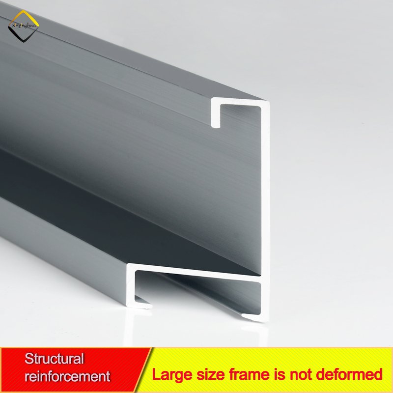 Factory Newest Customized Metal Photo Frame Brushed Matte Iron Gray Aluminium Picture Frames Moulding Aluminum Profile