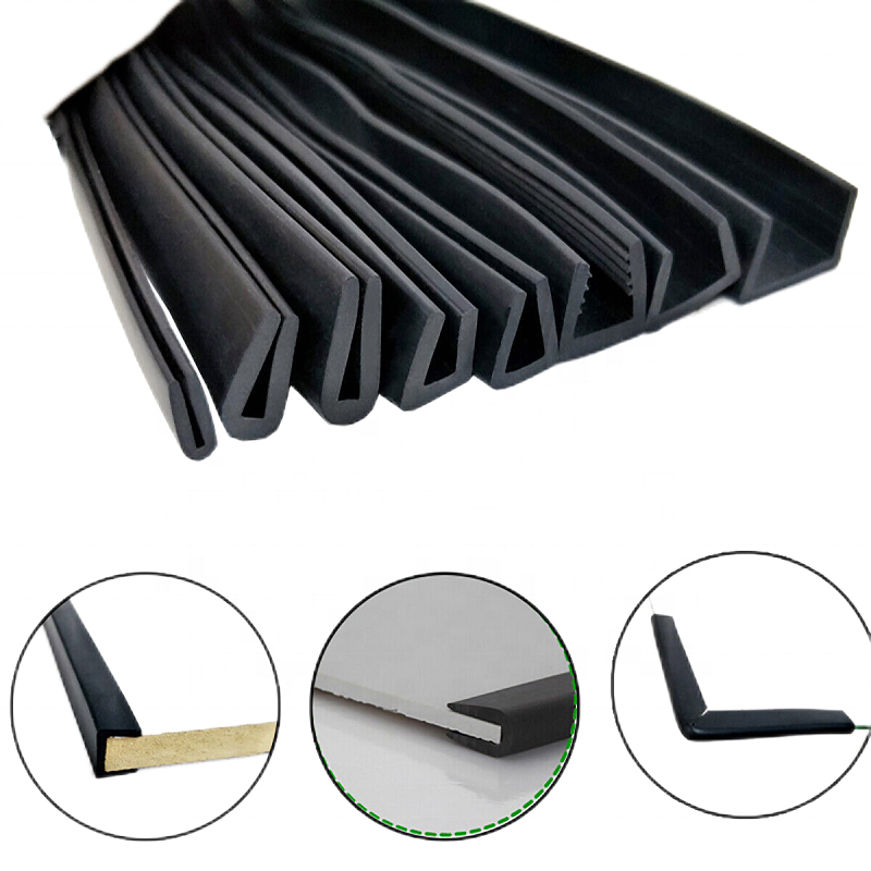 Black Rubber U Channel Edging Trim Seal Door Window Edge Protector Strip U-shape