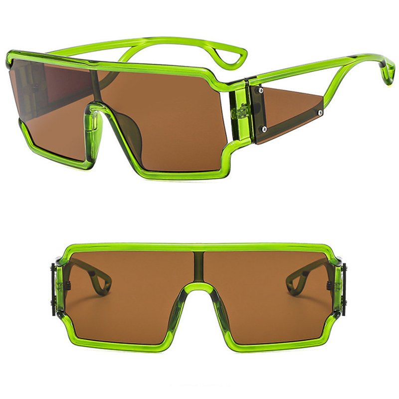 DL GLASSES 2024 Futuristic Eyeglasses Oversized Square Frame Hollow One Piece Lunettes UV Protection Fashion Sunglasses Custom