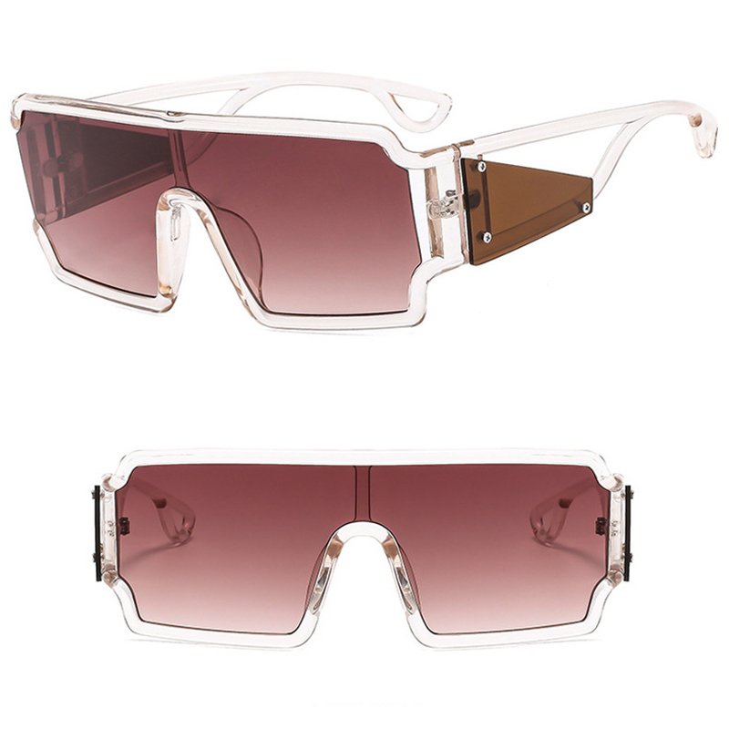 DL GLASSES 2024 Futuristic Eyeglasses Oversized Square Frame Hollow One Piece Lunettes UV Protection Fashion Sunglasses Custom