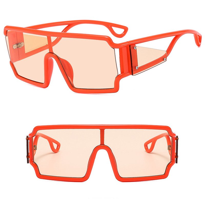 DL GLASSES 2024 Futuristic Eyeglasses Oversized Square Frame Hollow One Piece Lunettes UV Protection Fashion Sunglasses Custom