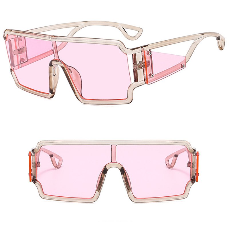 DL GLASSES 2024 Futuristic Eyeglasses Oversized Square Frame Hollow One Piece Lunettes UV Protection Fashion Sunglasses Custom