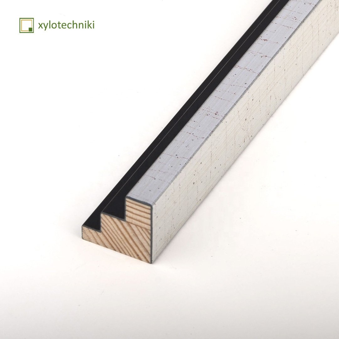 Hot-Selling L-Shaped Floater Canvas Frame with High Quality Wooden Moulding Silver Picture Frame Moulding for Paintings