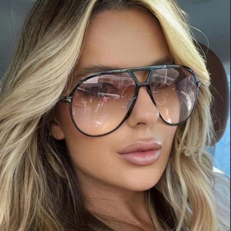 sunglasses 2024 fashion letter t double beam for women men vintage luxury brand trendy large frame oversized shades sunglasses