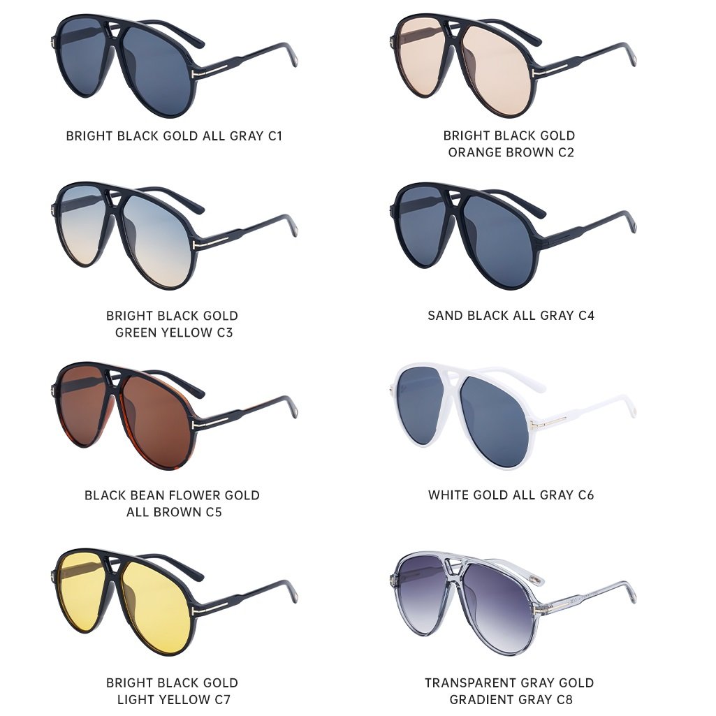 sunglasses 2024 fashion letter t double beam for women men vintage luxury brand trendy large frame oversized shades sunglasses