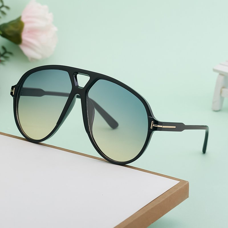 sunglasses 2024 fashion letter t double beam for women men vintage luxury brand trendy large frame oversized shades sunglasses