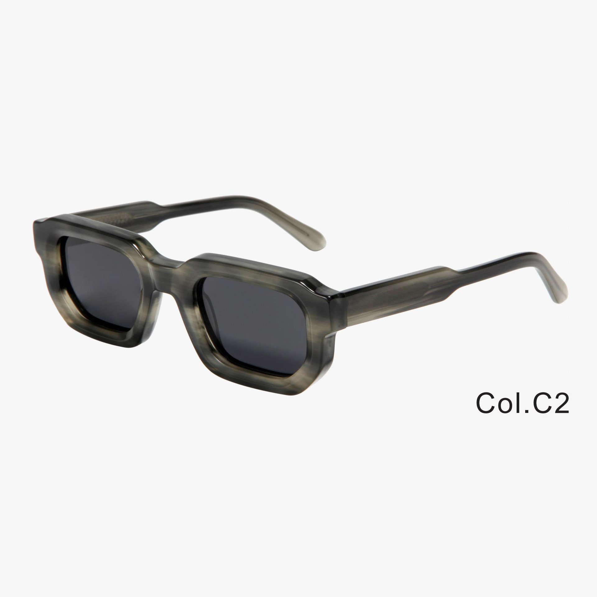 22SA037 Designer Luxury Retro Brand Designer Customised Logo Sunglasses High Quality Thick Frame Acetate Polarized Sunglasses