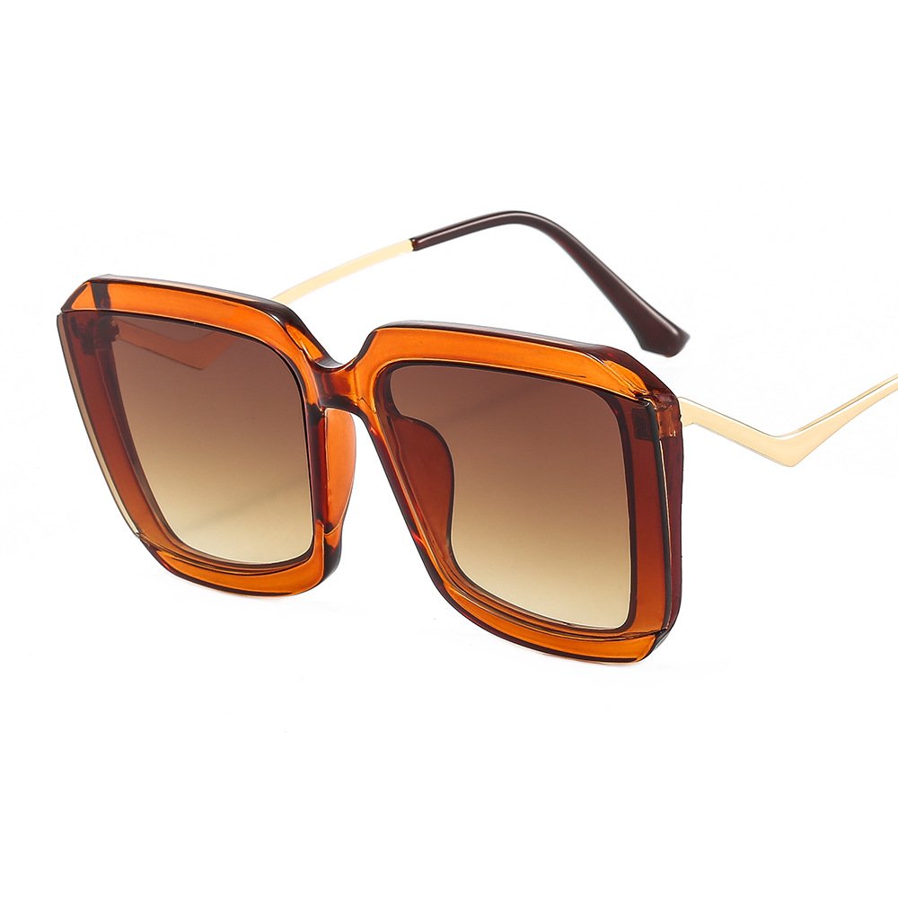 DL Glasses gradient lenses shade sunglass square oversize gafas de sol metal arm women sunglasses 2024