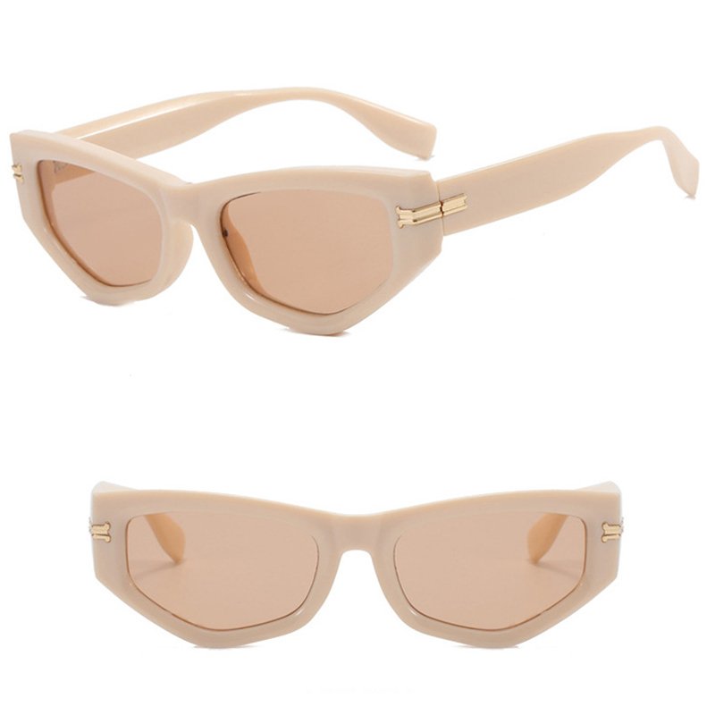 DL GLASSES 2024 Retro Cat Eye Eyeglasses Irregular Frames Rice Nails High End Lunettes UV Protection Fashion Sunglasses Custom