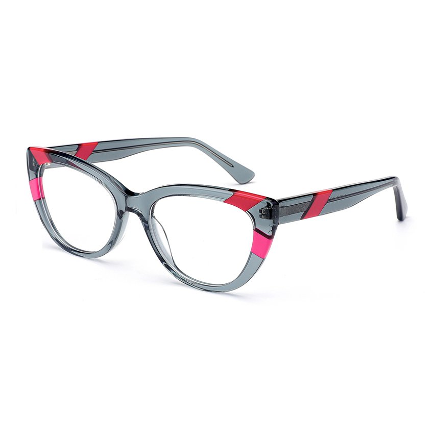 Frame Glasses Quick Delivery LM2308 Cat Eye Color Blocked Acetate Optical Glasses Frame