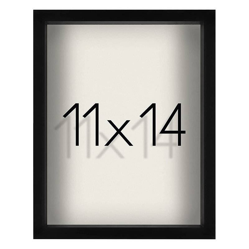 Black White Walnut Wood Mdf Decoration Art Picture Photo Frame Deep Box Frame With Plexiglass